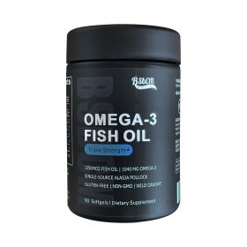 Triple Strength Omega 3 Fish Oil  Burpless Fish Oil Supplement W EPA & DHA Fatty Acids From Single-Source Wild Alaska Pollock 90 Count