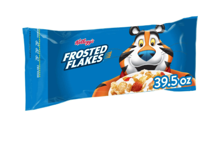 Kellogg's Frosted Flakes Cold Breakfast Cereal, 8 Vitamins and Minerals, Kids Snacks, Original, 39.5oz Bag (1 Bag)