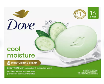 Dove Go Fresh Beauty Bar, Cool Moisture, 3.75 oz., 16 ct.