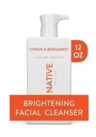 Native Brightening Facial Cleanser, for All Skin Types, Paraben Free, 12 oz