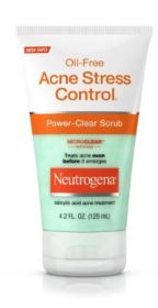 Neutrogena Oil-Free Acne Stress Control Power-Clear Face Scrub, Treatment, 4.2 fl. oz