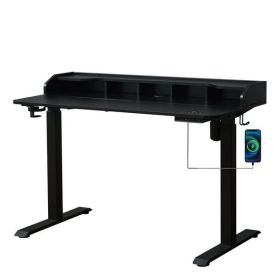 Height Adjustable Standing Desk with USB and Type C; Natural Wood