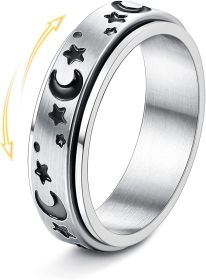 Spinner Ring for Women Girls Stainless Fidget Band Ring Spinning Ring Anti Anxiety Stress Relief Anxiety Couple Rings Size 9
