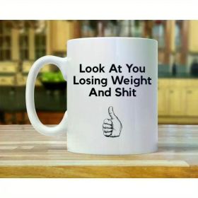Ceramic Weight Loss Mug - Insulated, Reusable Multipurpose Cup for Dieters, Motivational Gift for Weight