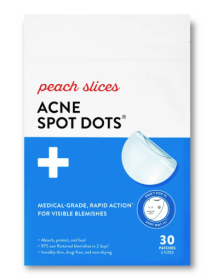 Peach Slices Acne Spot Dots, Hydrocolloid Pimple Patches, 30 Ct